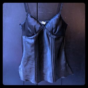 black lingerie padded fitted top